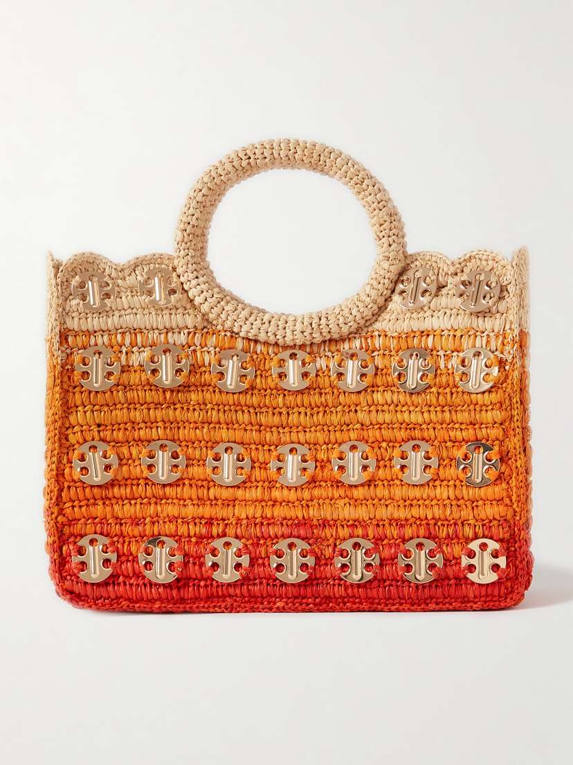 Rabanne Embellished Raffia Tote