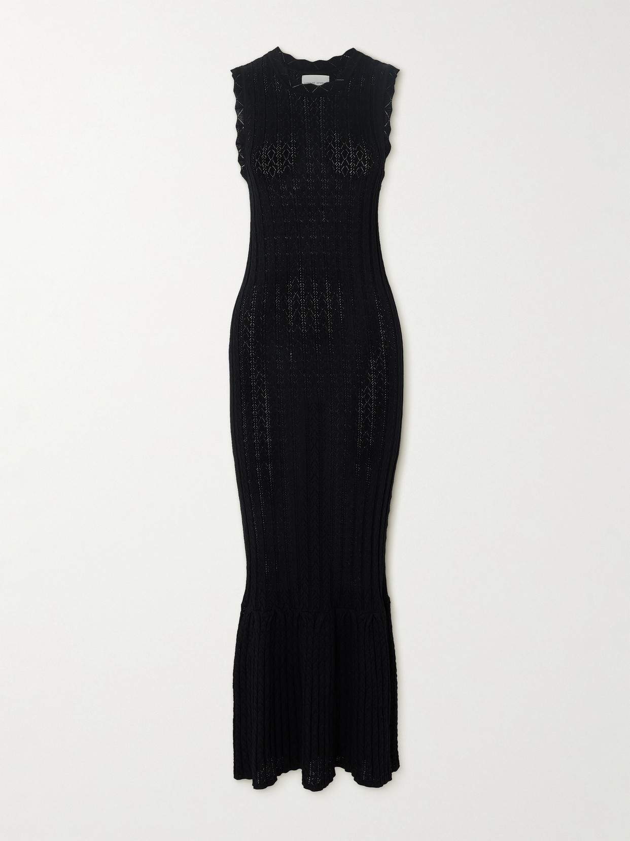 Loulou de Saison - Molino Stretch Pointelle-knit Maxi Dress - Black