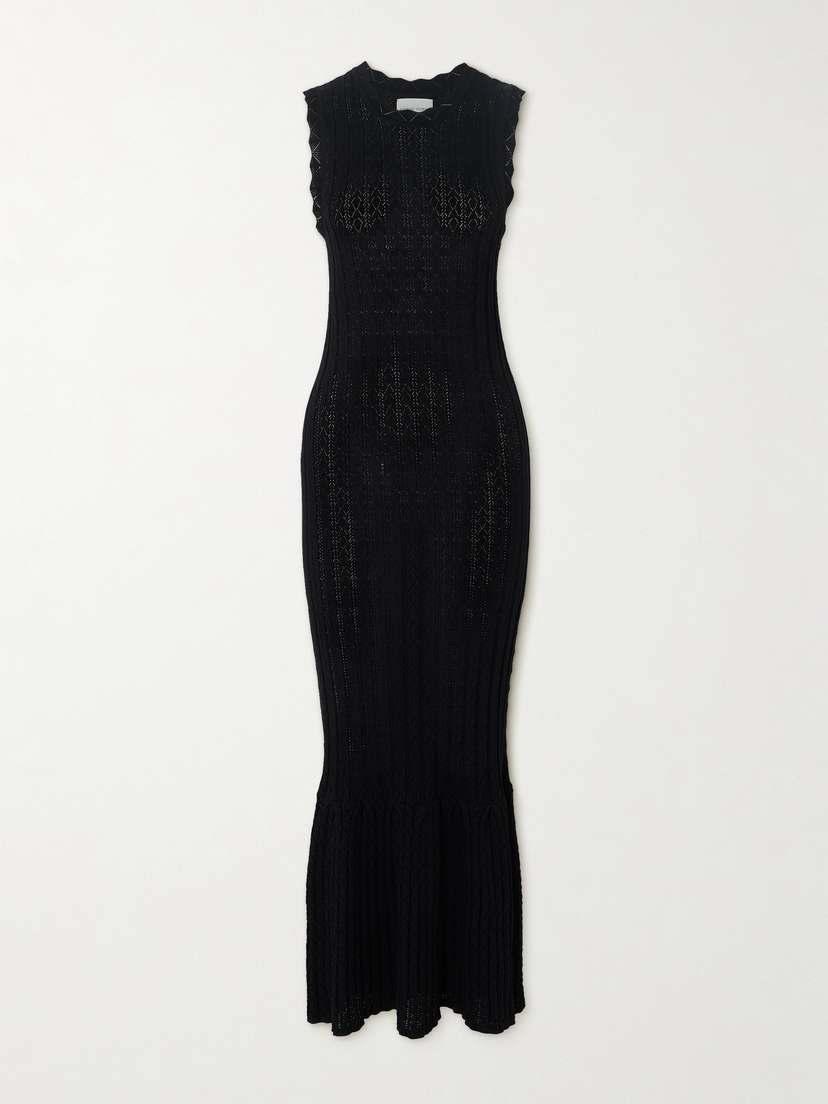 Loulou de Saison Molino Stretch Pointelle-knit Maxi Dress