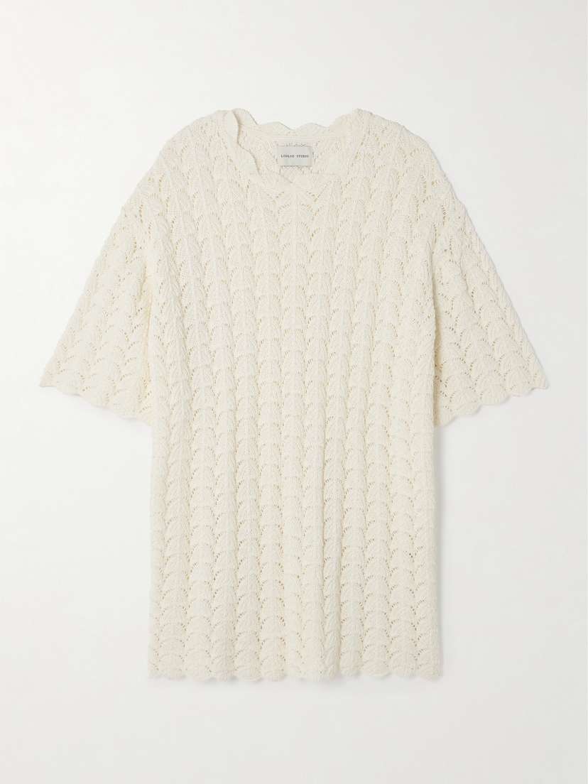 Loulou de Saison Doni Crocheted Cotton Mini Dress - x large