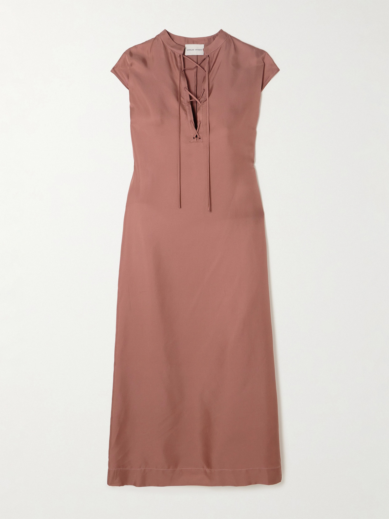 Loulou Studio Demeter Silk-twill Midi Dress In Black
