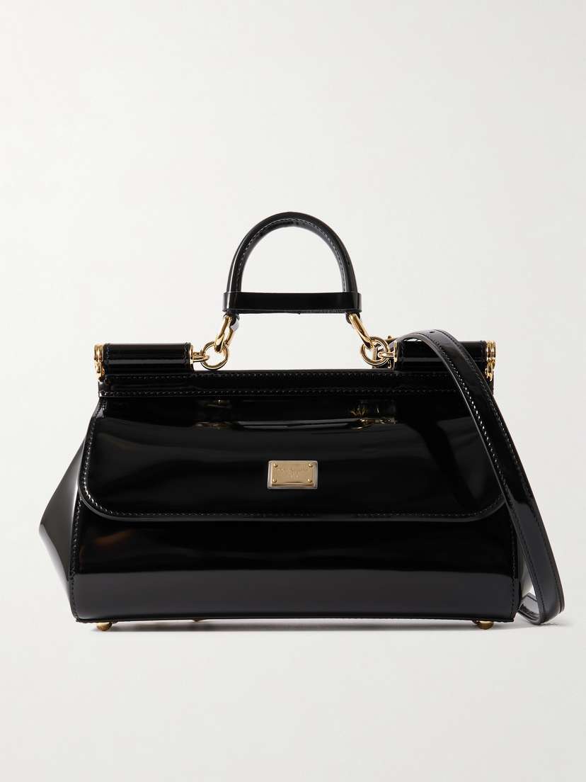 Dolce & Gabbana Sicily Elongated Medium Patent-leather Shoulder Bag