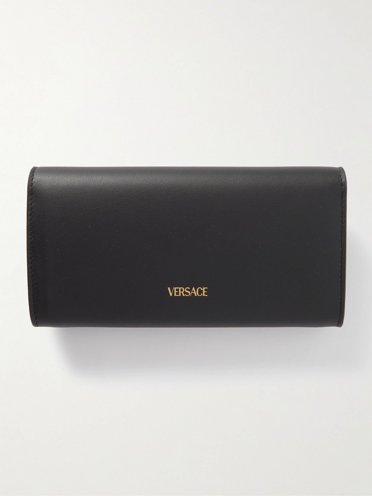 Shop Versace Continental Leather Wallet In Black