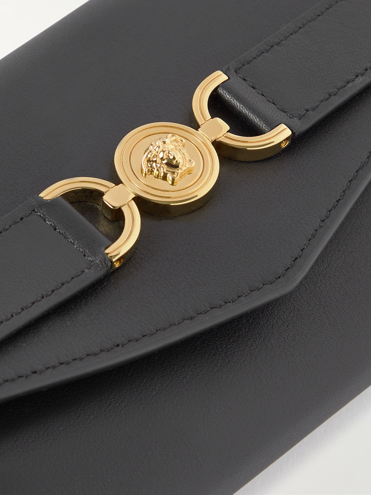Shop Versace Continental Leather Wallet In Black