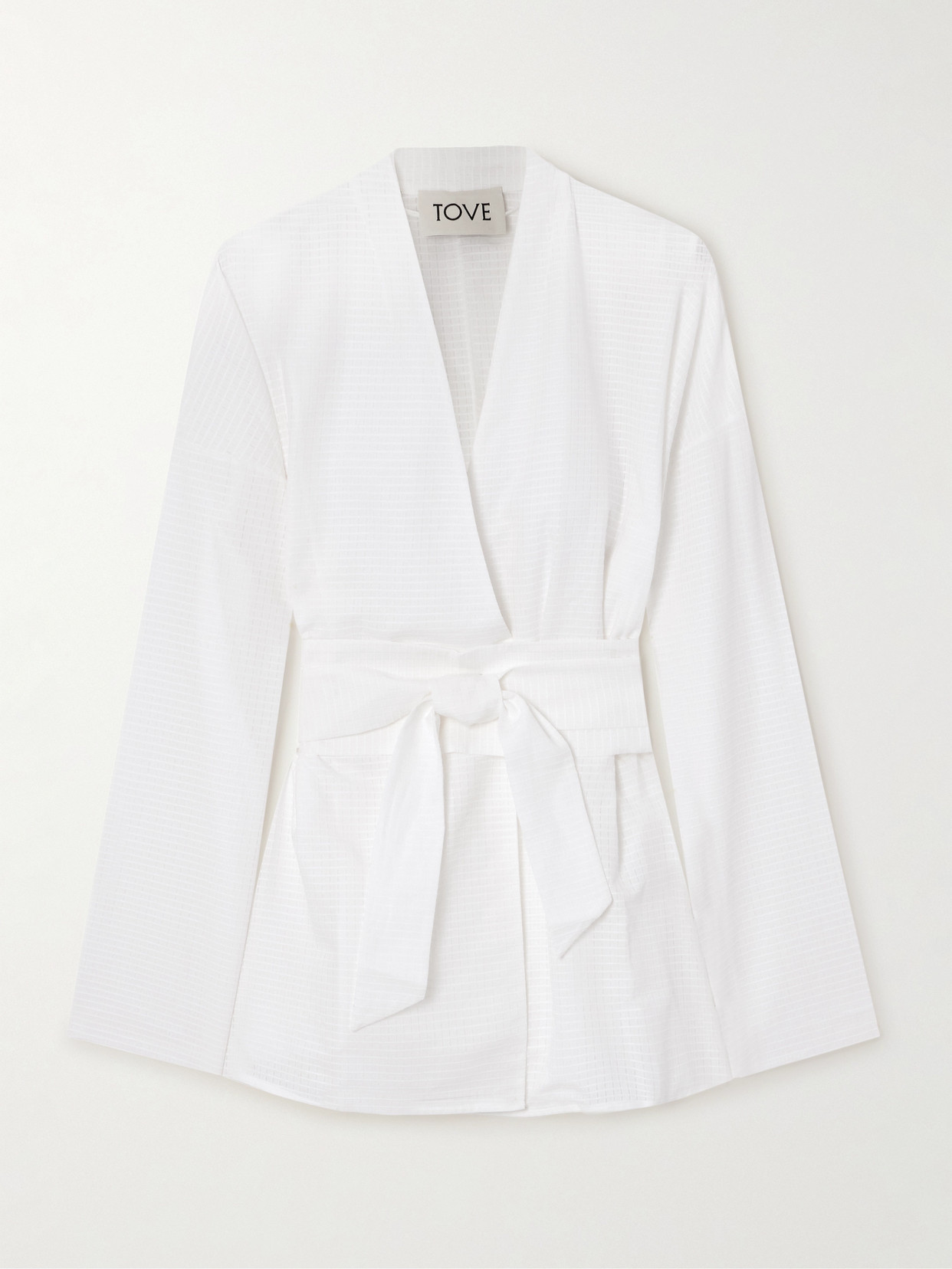 Tove Arya Belted Cotton-ripstop Shirt In White