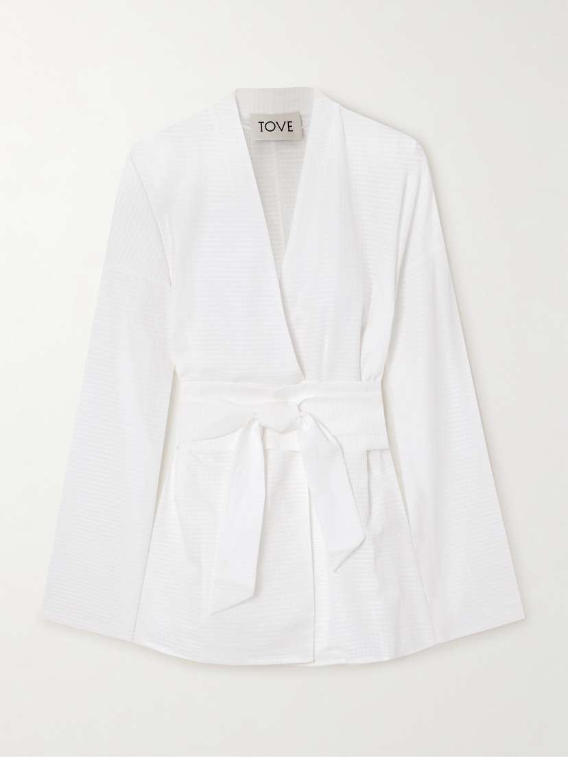 Tove Arya Belted Cotton-ripstop Shirt