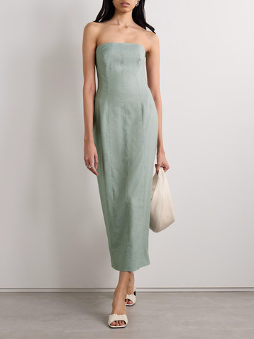TOVE Alex strapless wool-blend midi dress