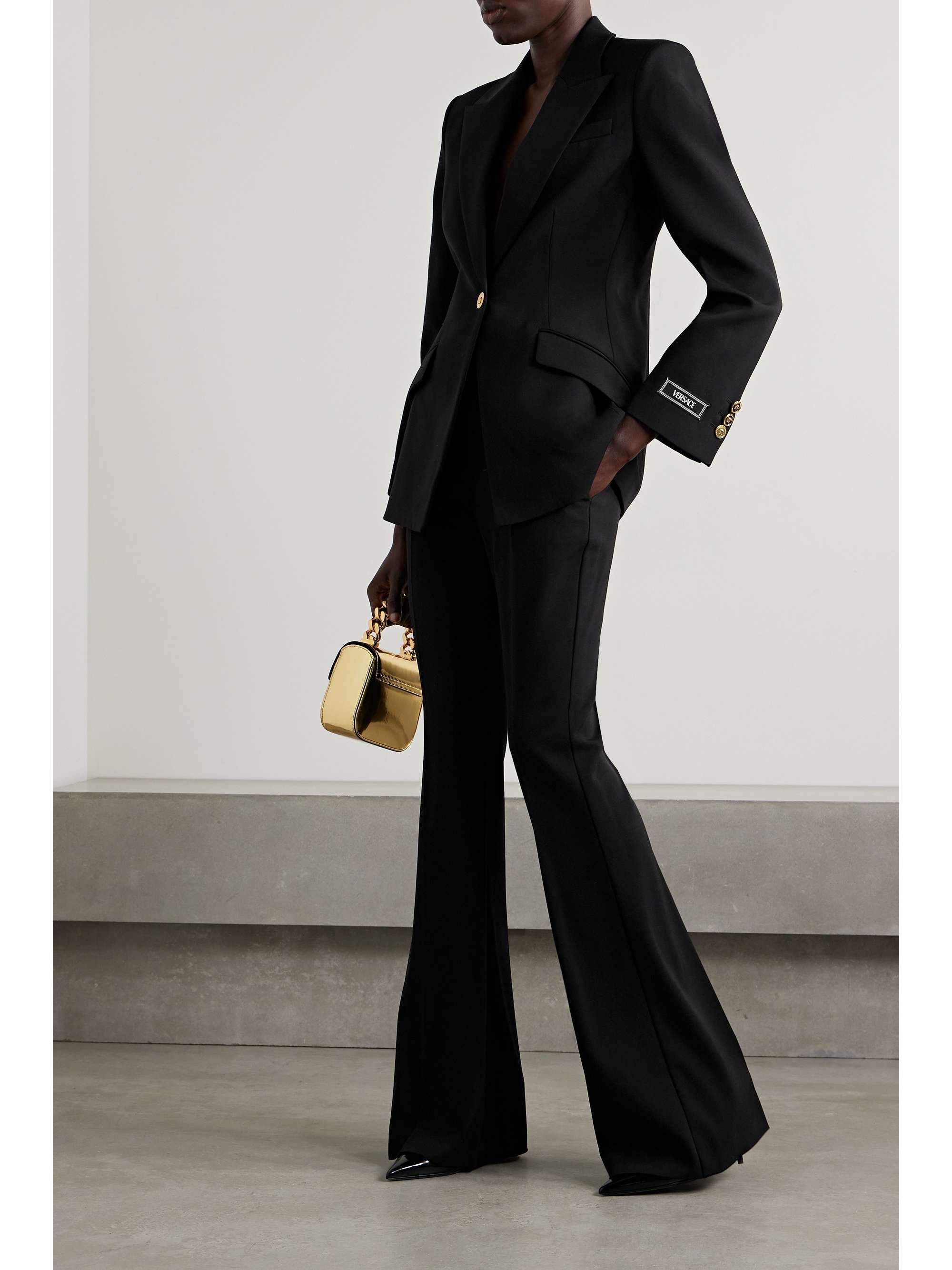 VERSACE Icons Medusa '95 embellished wool-blend flared pants