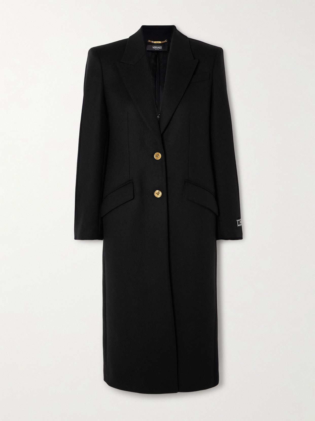 Versace - Embellished Wool-blend Coat - Black