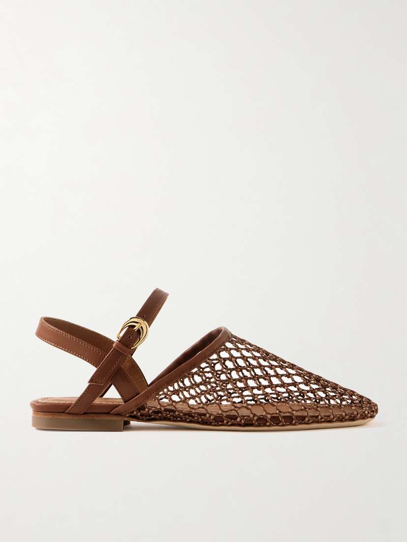 Staud Rete Crocheted And Leather Sandals