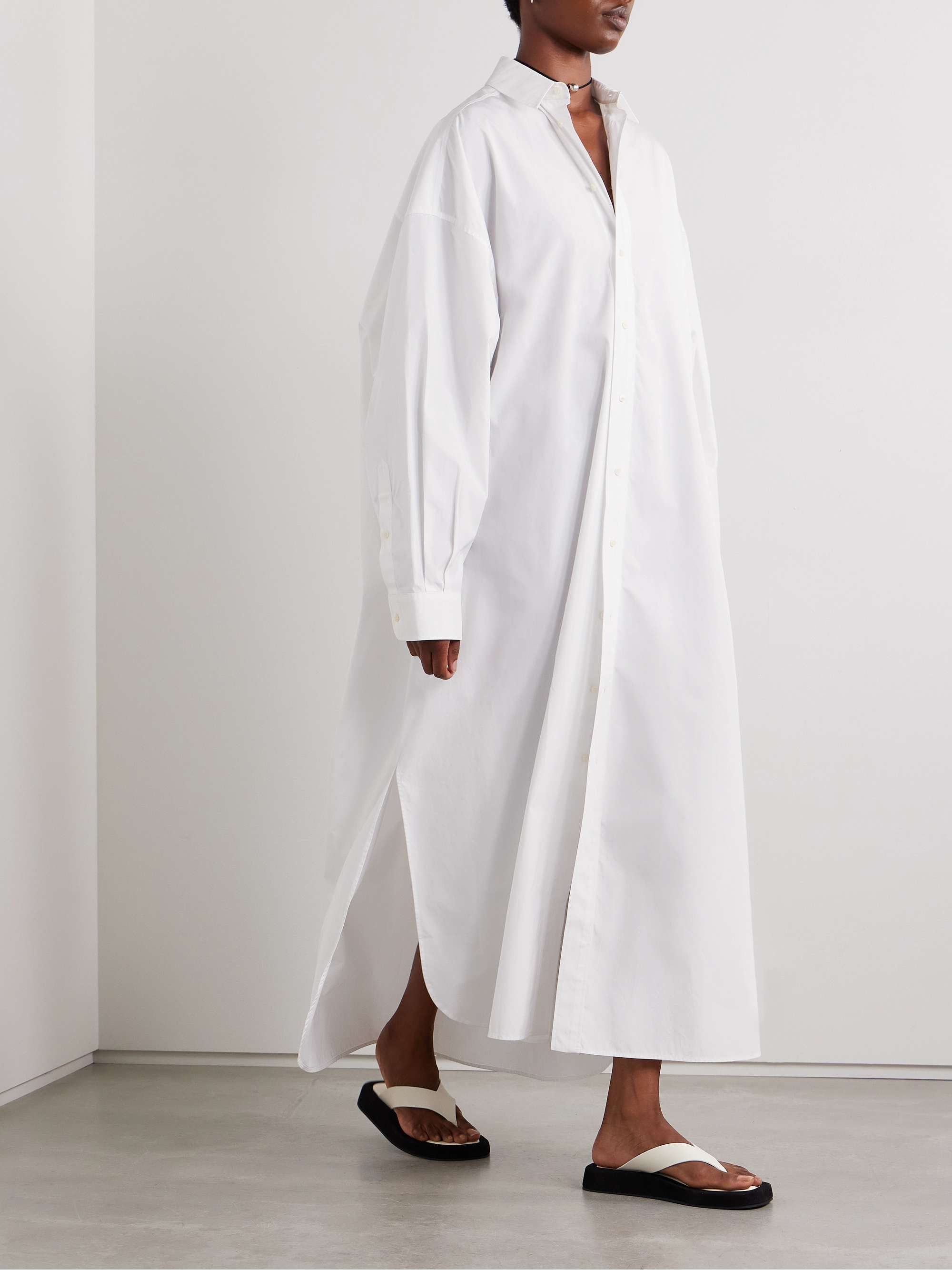 WARDROBE.NYC Oversized cotton-poplin maxi shirt dress | NET
