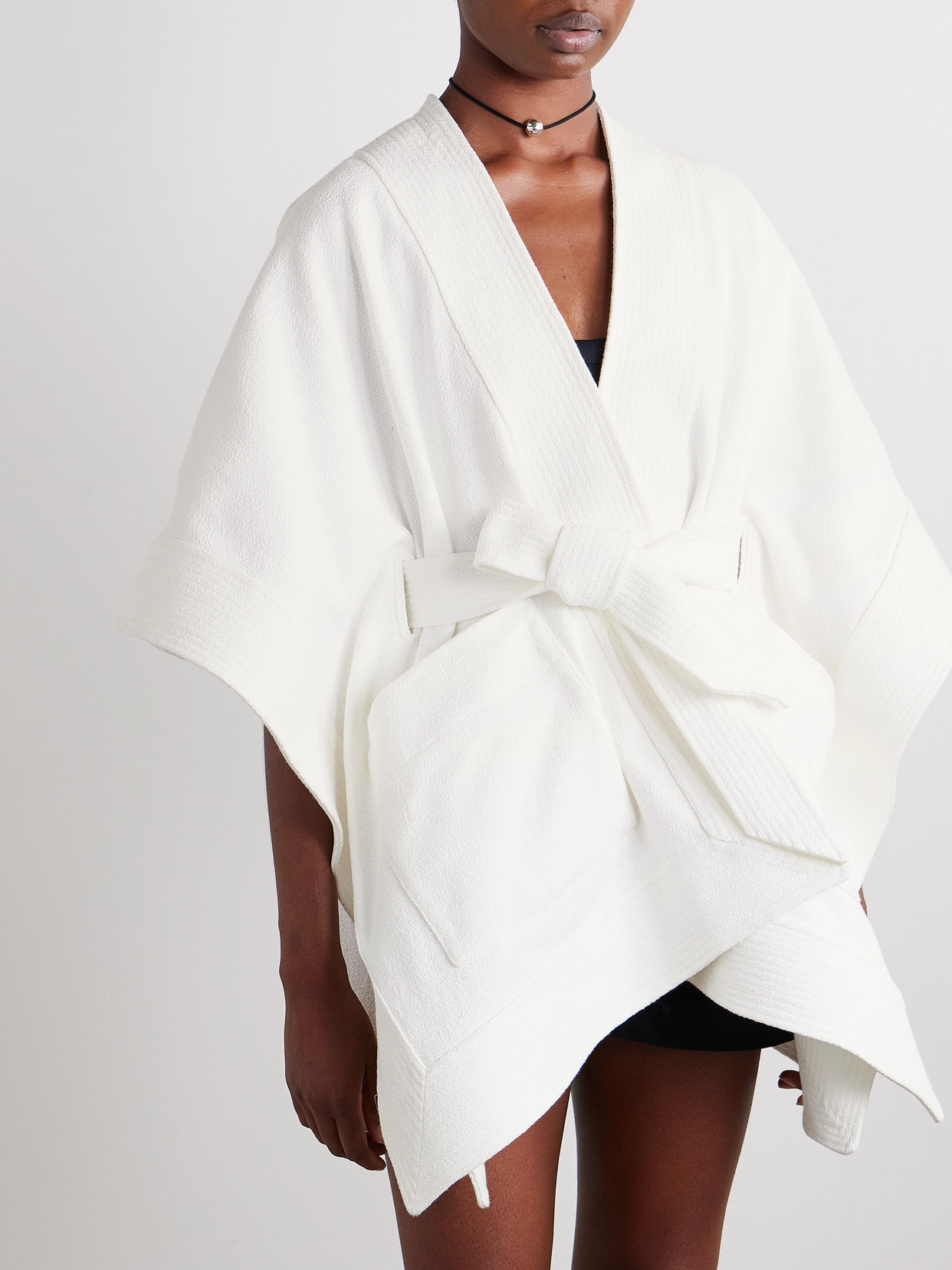 Wardrobe.nyc Oversized Belted Textured-cotton Jacket In White