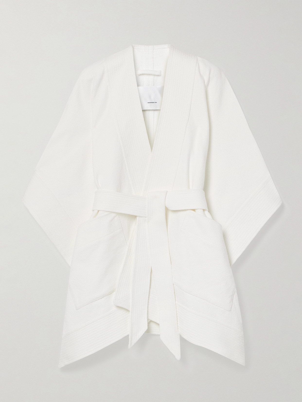Wardrobe.nyc Oversized Belted Textured-cotton Jacket In White