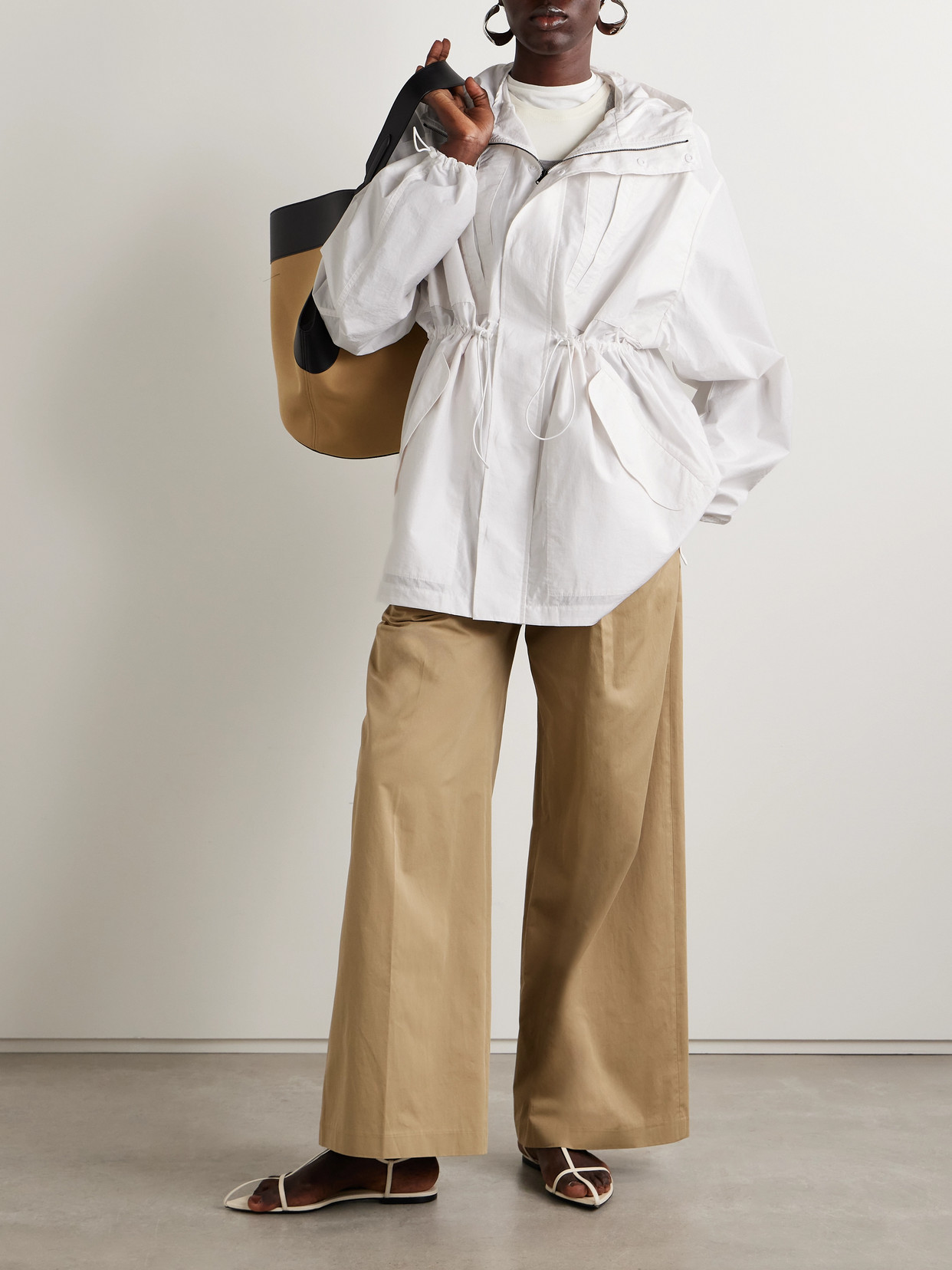 WARDROBE.NYC HOODED COTTON-BLEND SHELL JACKET