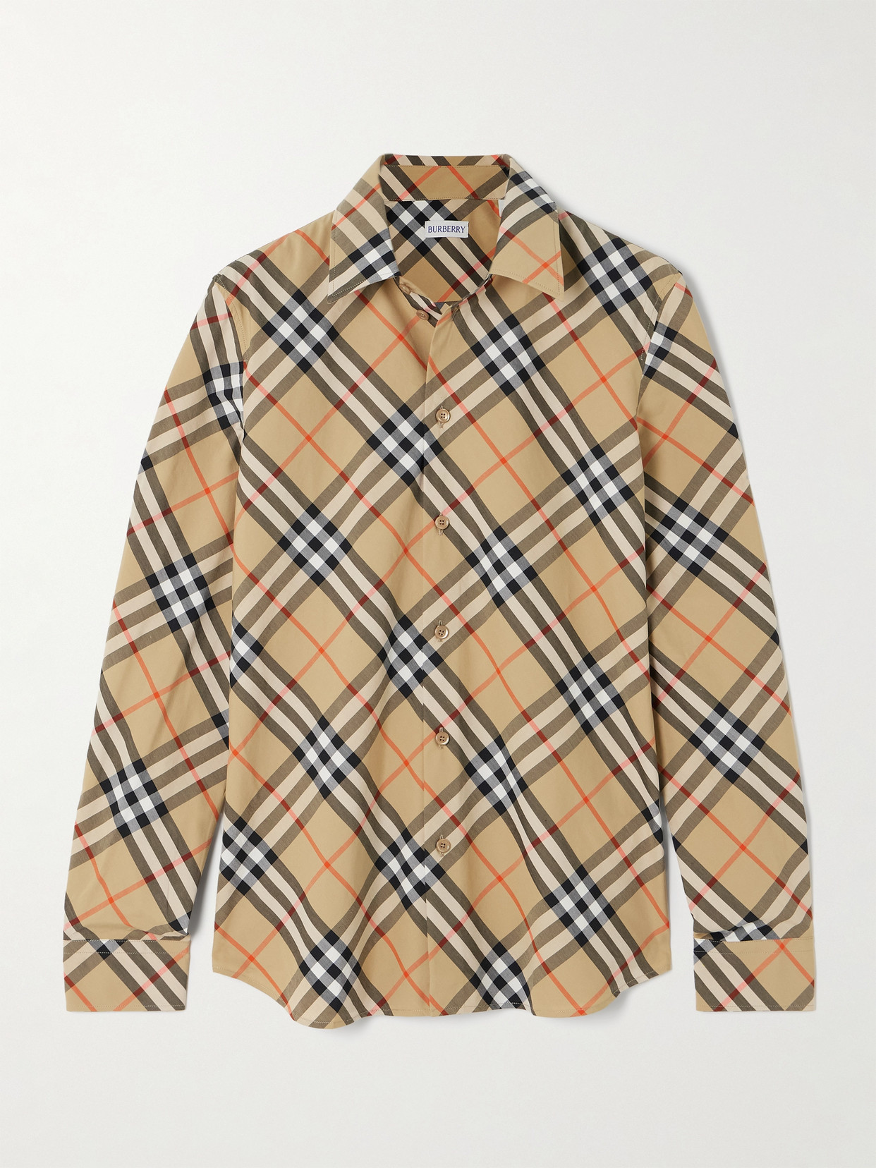 Burberry - Checked Cotton-poplin Shirt - Neutrals