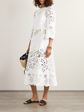Dolce&Gabbana Scalloped broderie anglaise cotton-poplin midi dress