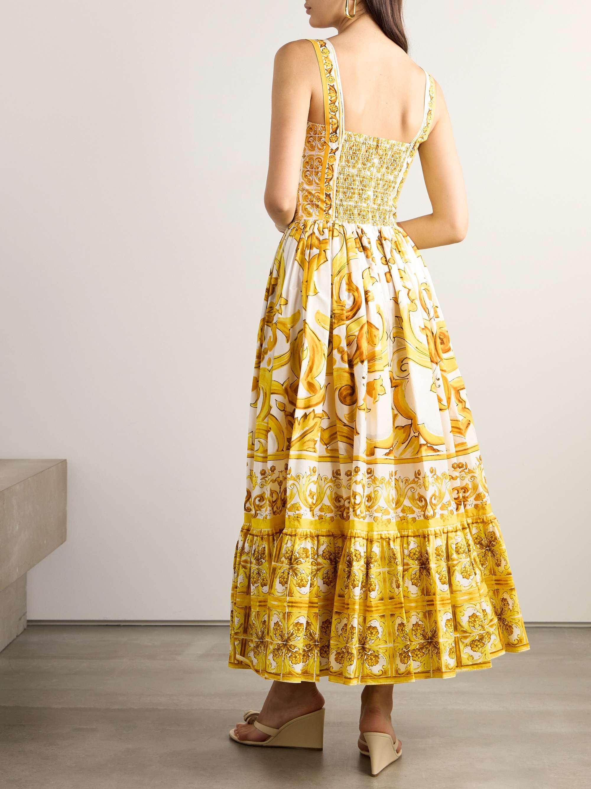 DOLCE&GABBANA Printed cotton-poplin maxi dress