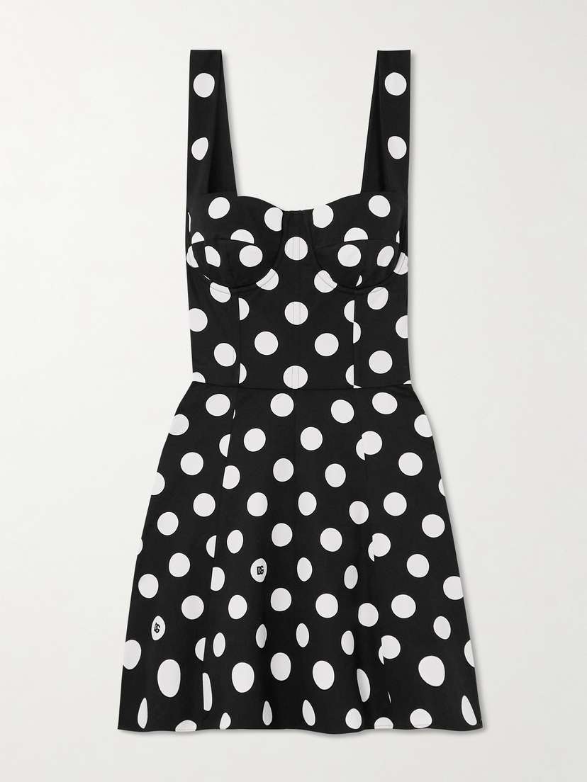 Dolce & Gabbana Polka-dot Stretch-cotton Drill Mini Dress