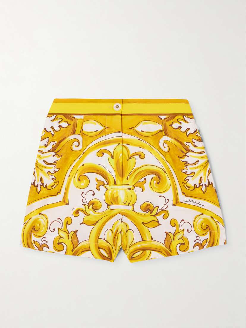 Dolce & Gabbana Maiolica Printed Cotton-poplin Shorts