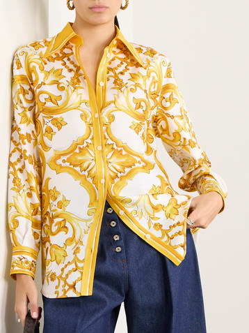 Dolce&Gabbana Maiolica printed silk-twill shirt