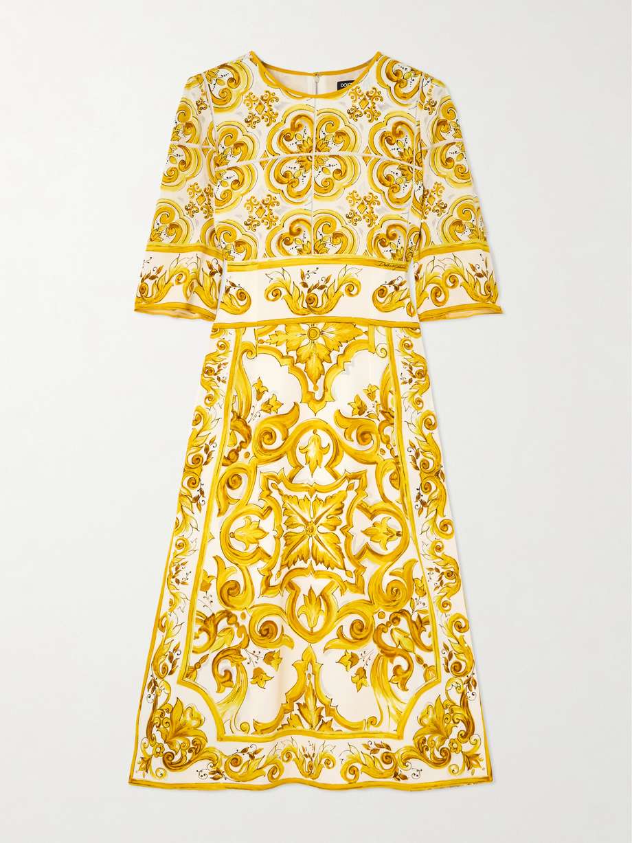 maiolica printed silk-blend charmeuse mini dress
