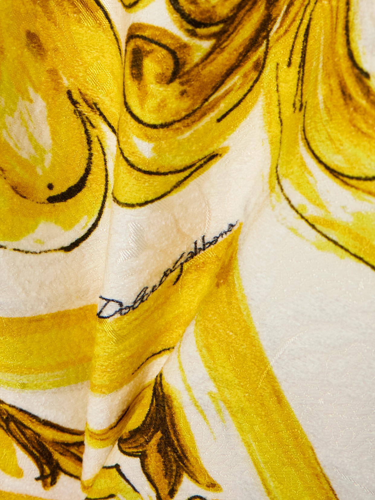 Dolce & Gabbana Brocade Patterned Dress In Yellow