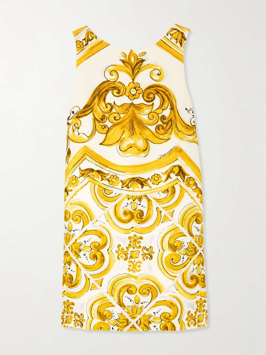 maiolica printed brocade mini dress