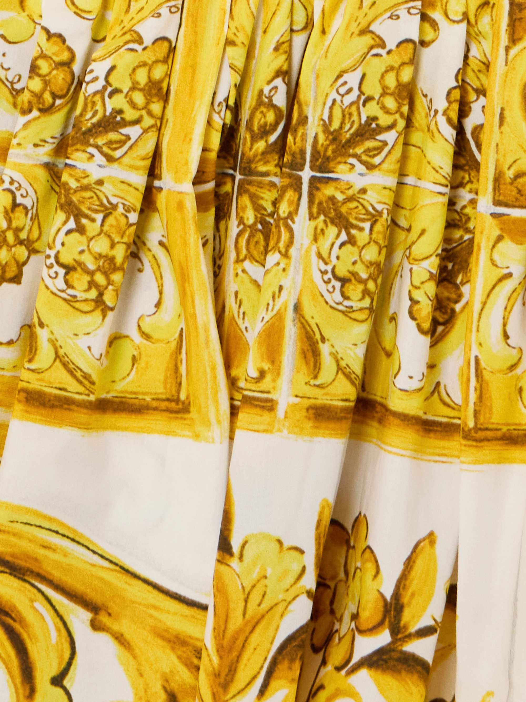 DOLCE&GABBANA Pleated printed cotton-poplin dress