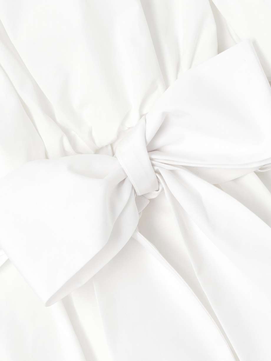 belted pleated cotton-poplin midi dress