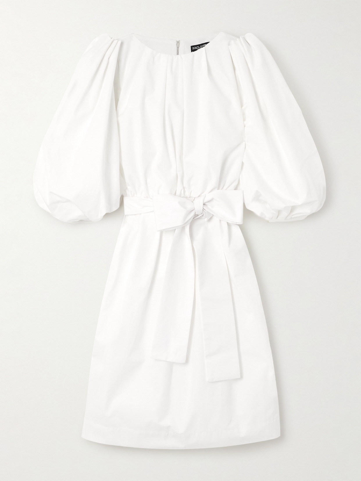Dolce & Gabbana Puff-sleeve Cotton Dress In White