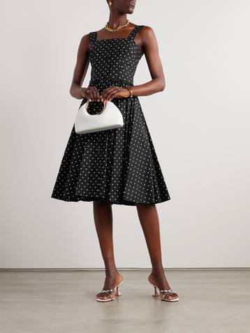 Dolce&Gabbana Gathered polka-dot cotton-poplin midi dress