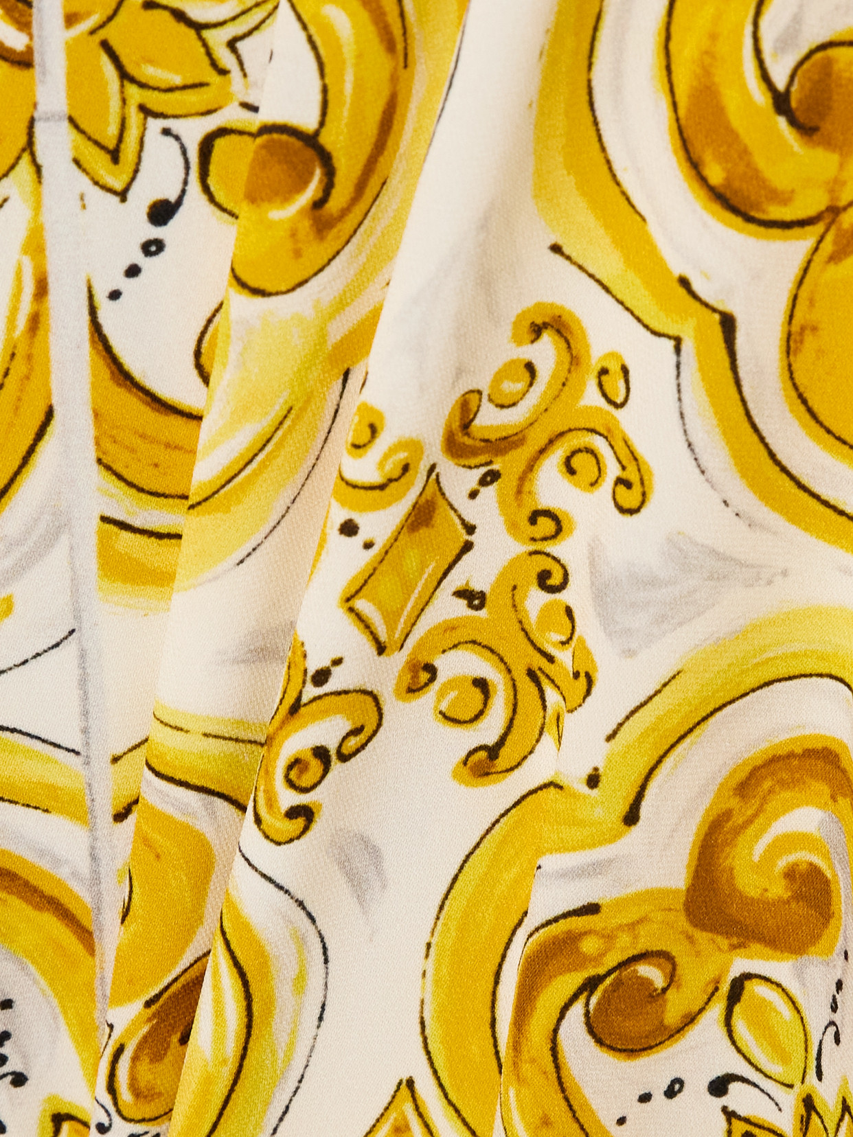 Dolce & Gabbana Brocade Patterned Dress In Yellow