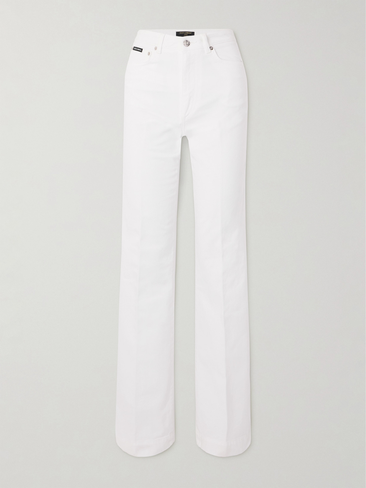 Dolce & Gabbana Cotton-twill Flared Pants In White