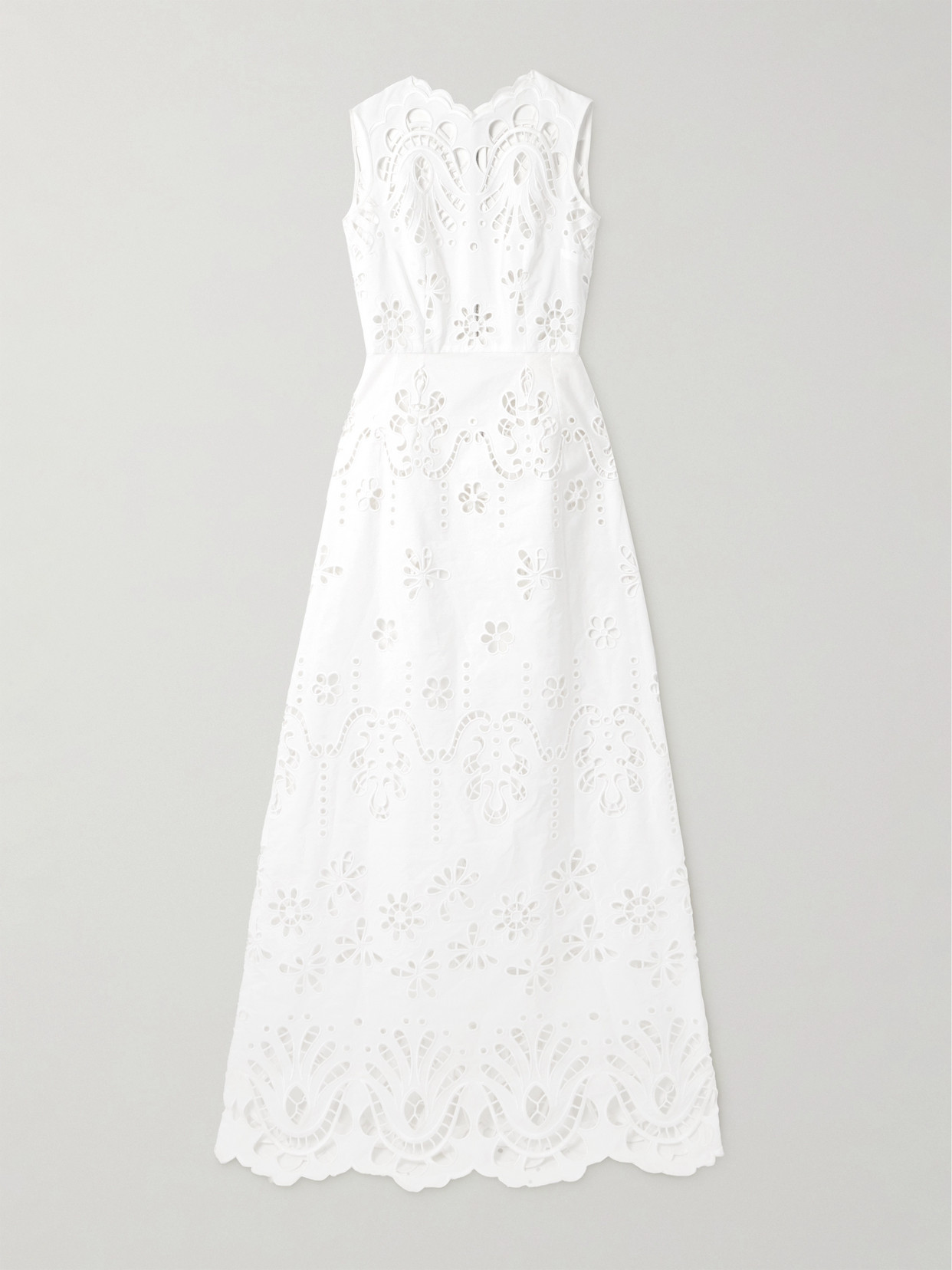 Dolce & Gabbana Broderie Anglaise Cotton-poplin Maxi Dress In White