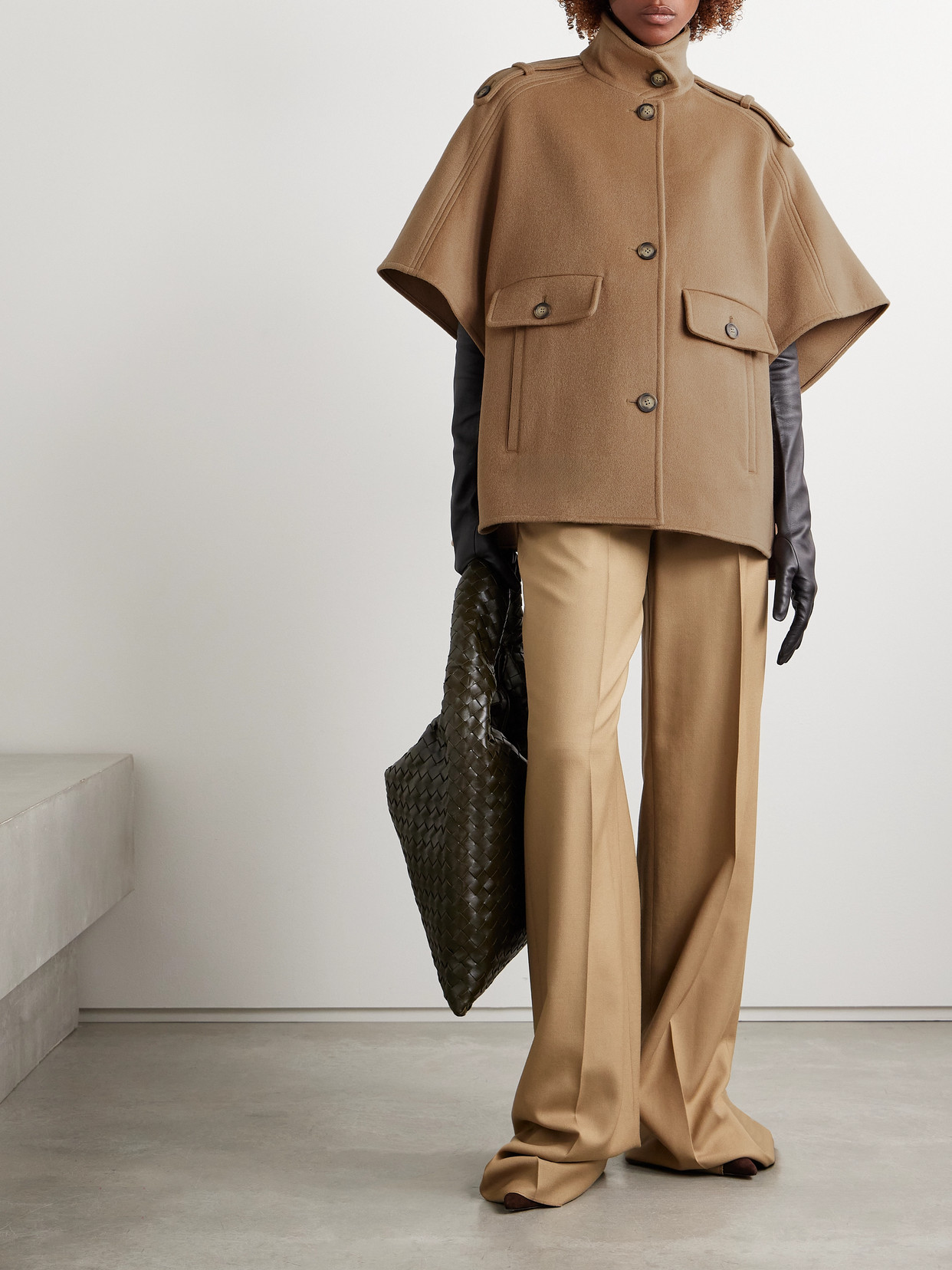 Max Mara Venere Cashmere Cape In Brown