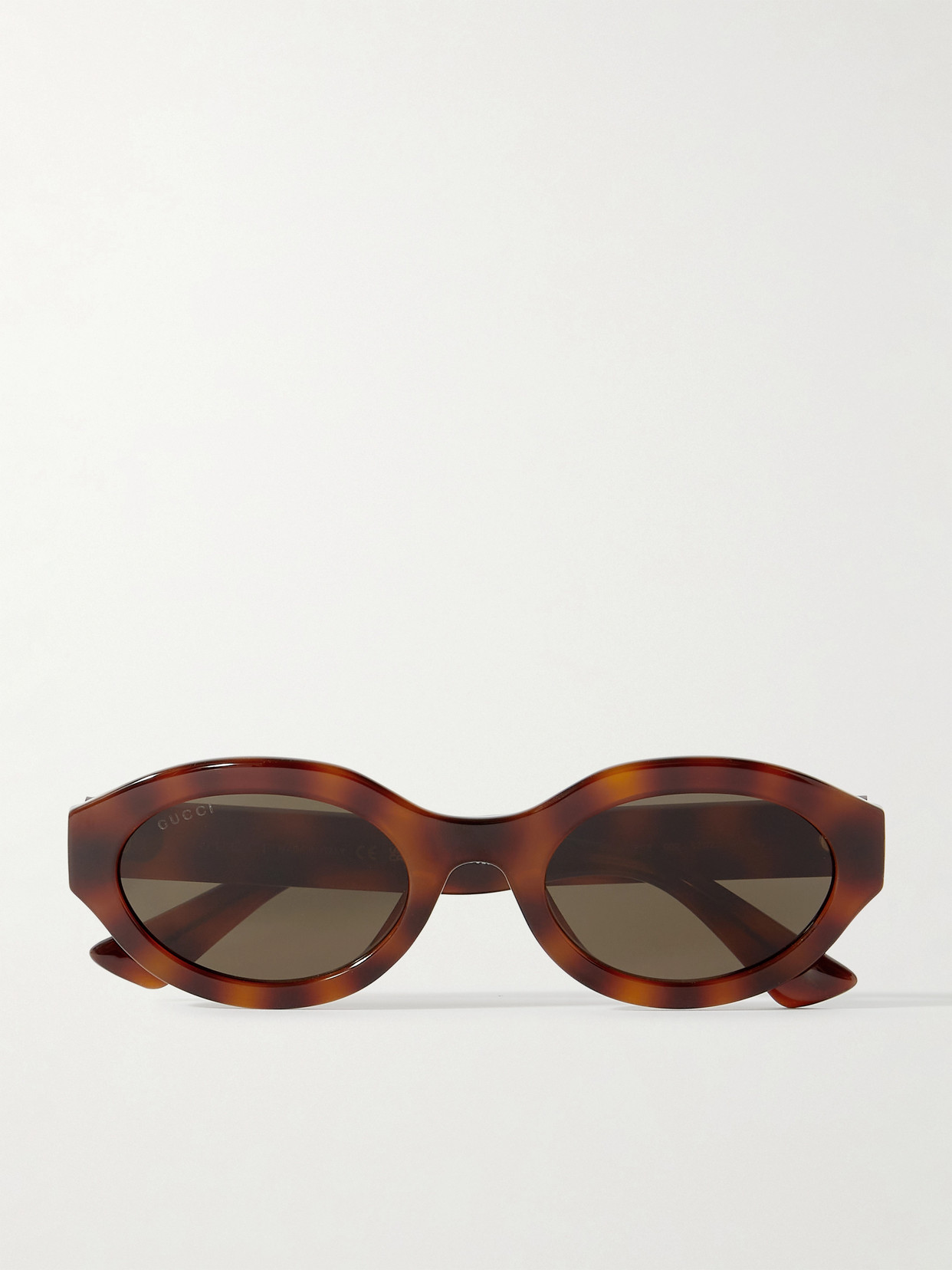 GUCCI EYEWEAR - Oval-frame Tortoiseshell Acetate Sunglasses - One size