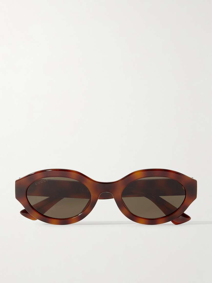 Gucci Eyewear Oval-frame Tortoiseshell Acetate Sunglasses