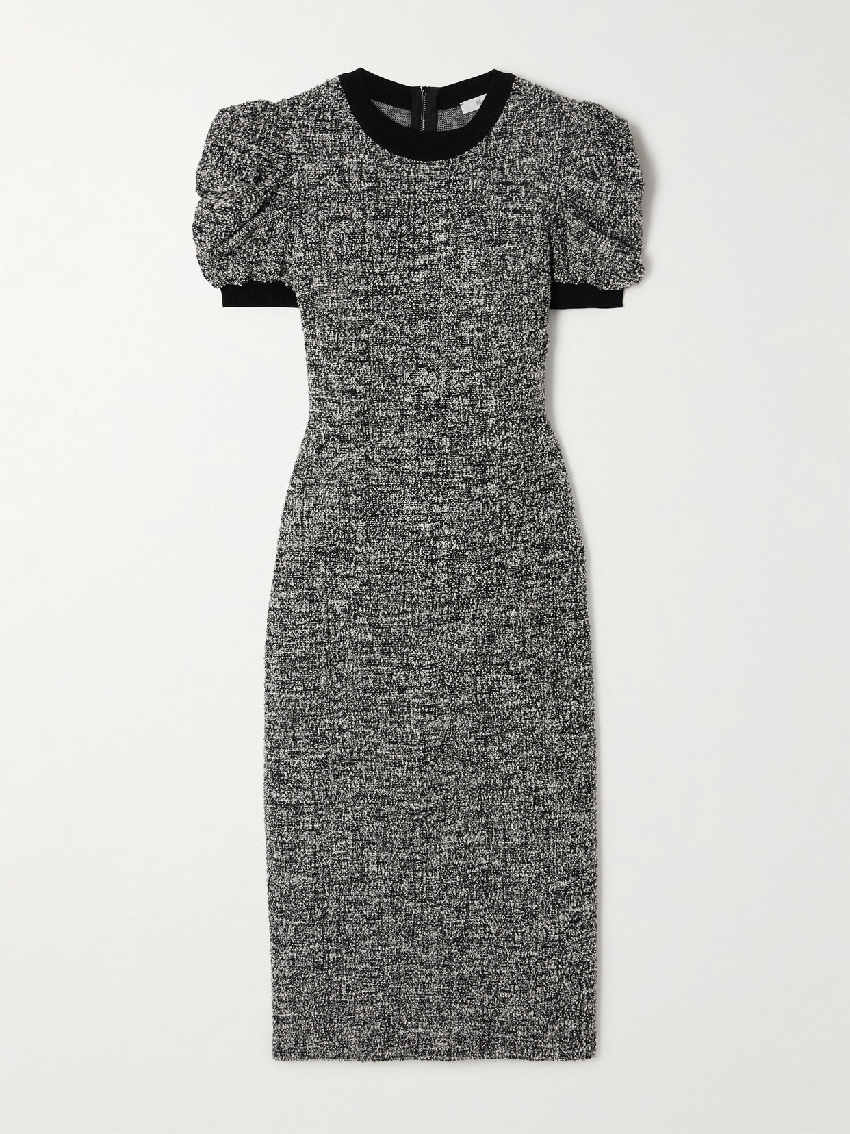 Max Mara Ieti Puff Sleeve Midi Dress In Black