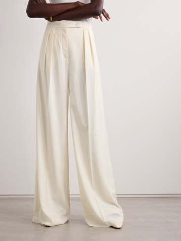 Max Mara Piombo pleated wool wide-leg pants