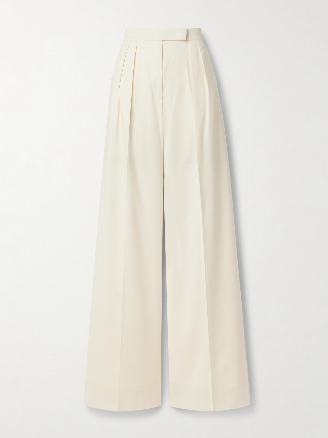 Max Mara - Piombo Pleated Wool Wide-leg Pants - White