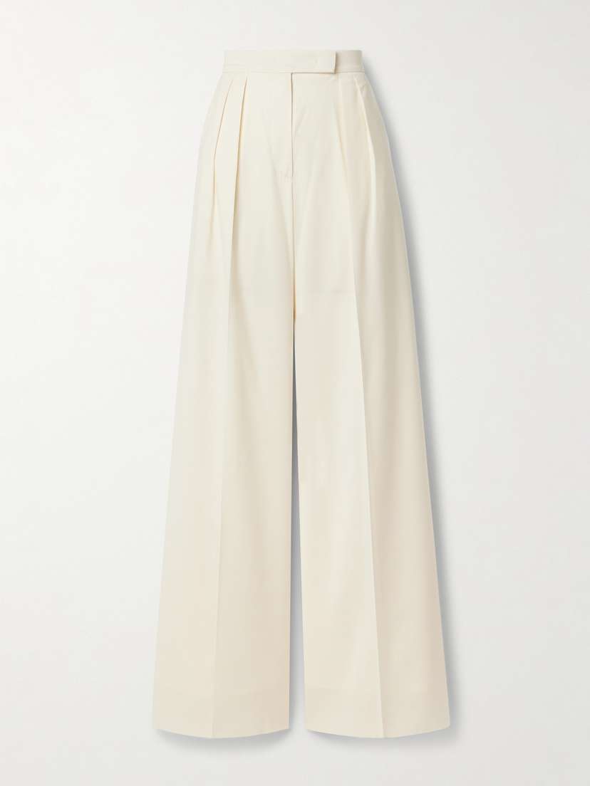 Max Mara Piombo Pleated Wool Wide-leg Pants