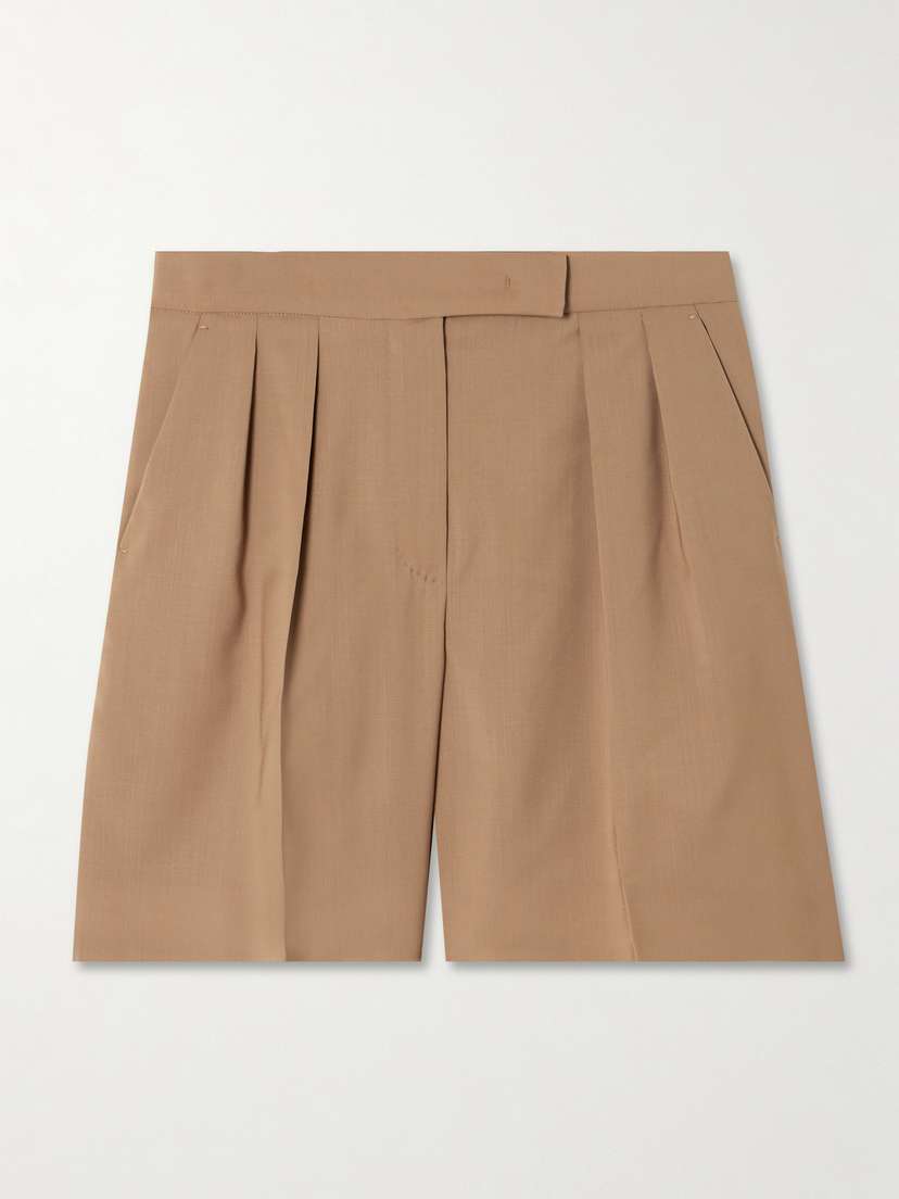 Max Mara Jessica Pleated Wool Shorts