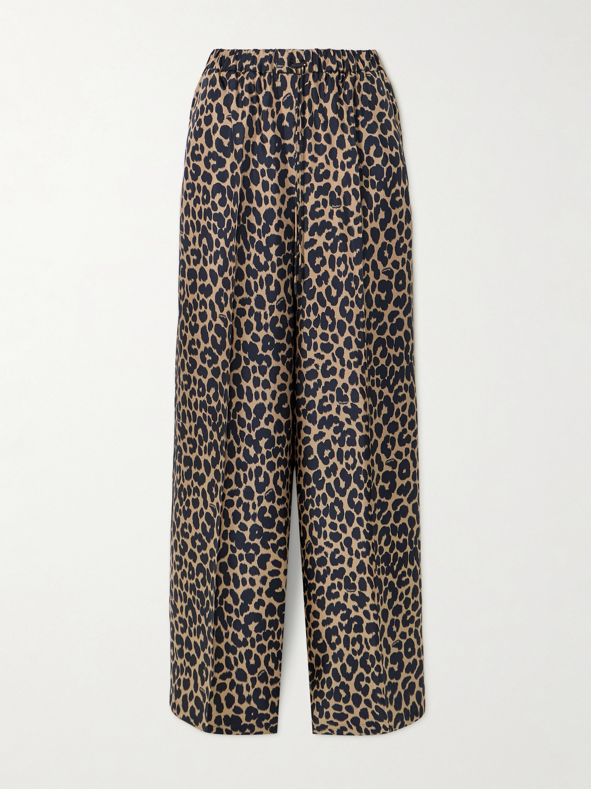 Max Mara Ghinea leopard-print silk wide-leg pants thumbnail