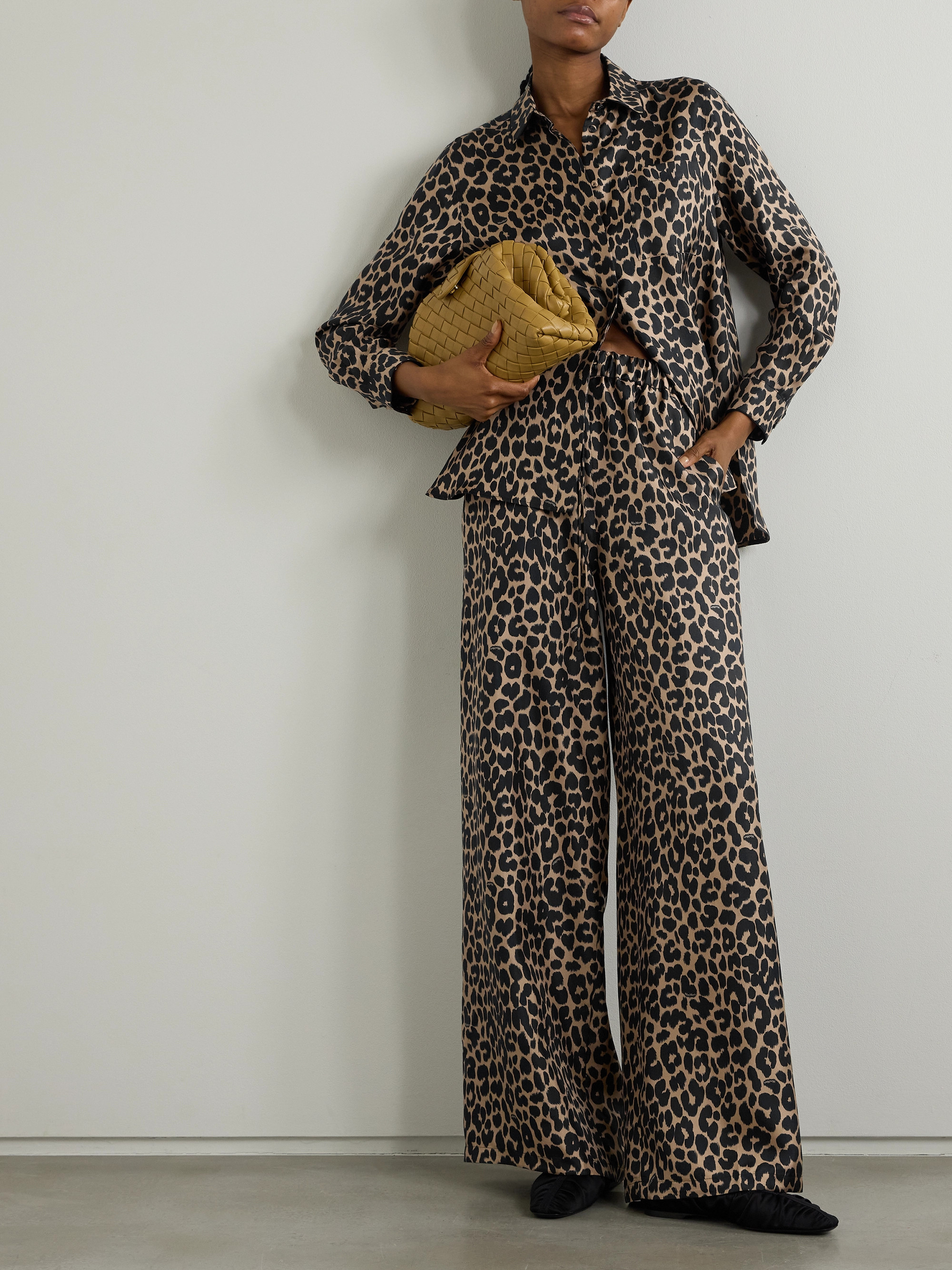 Max Mara Ghinea leopard-print silk wide-leg pants