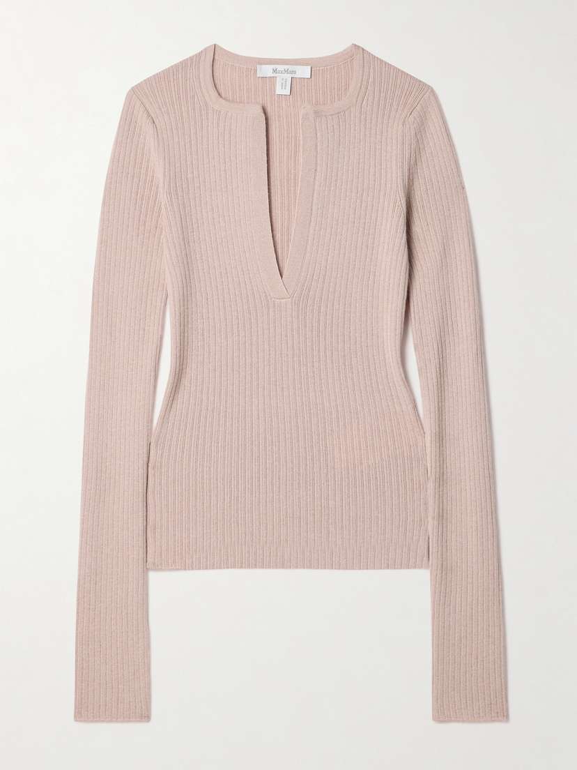 Max Mara Urlo Ribbed Silk And Cashmere-blend Sweater - xx large
