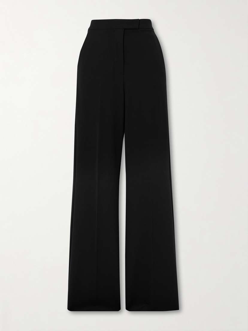 Max Mara Norcia Pleated Stretch-jersey Flared Pants