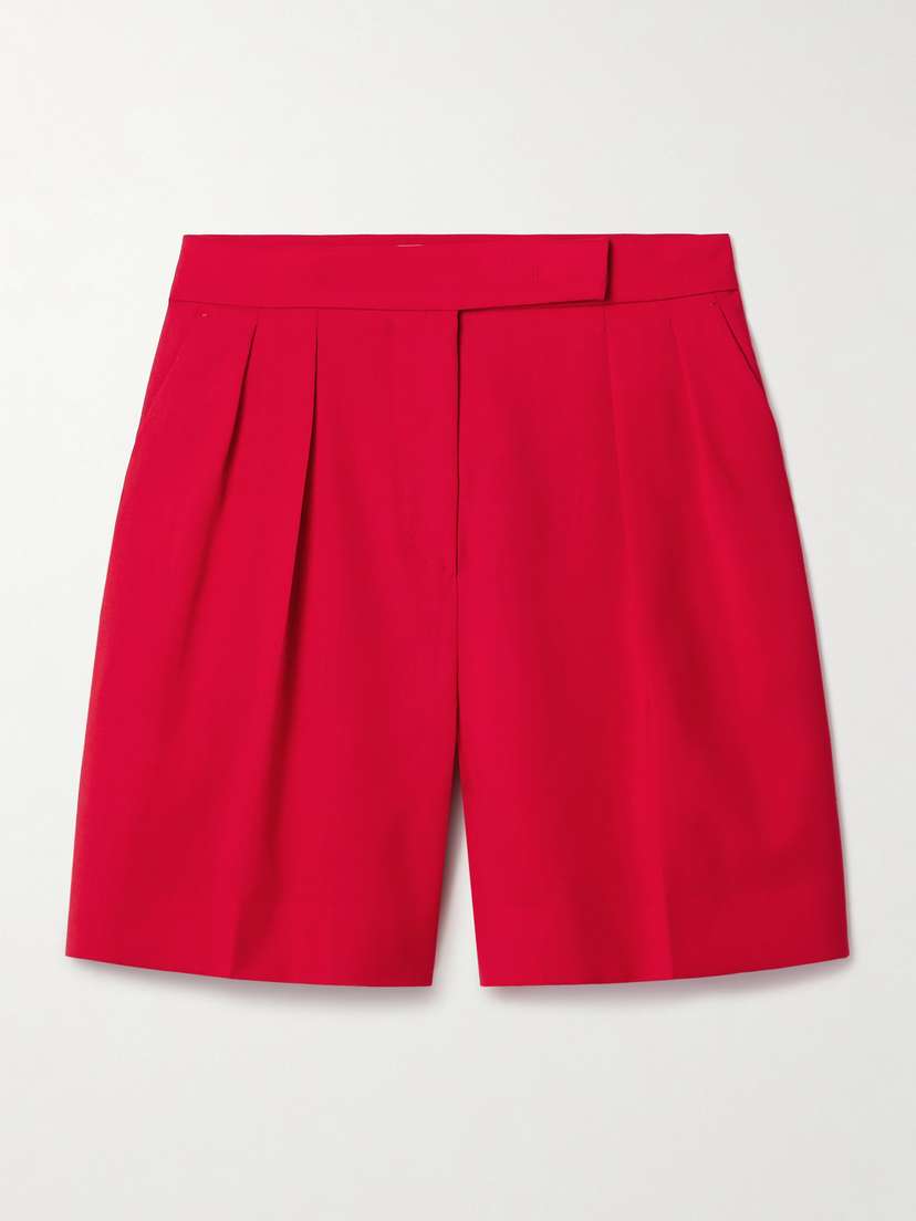 Max Mara Jessica Pleated Wool Shorts