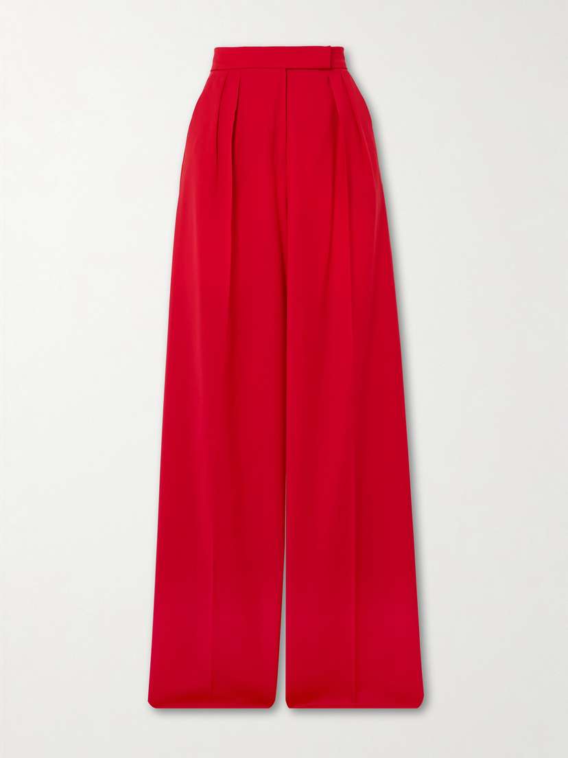 Max Mara Rimini Pleated Wool-crepe Wide-leg Pants - UK 18