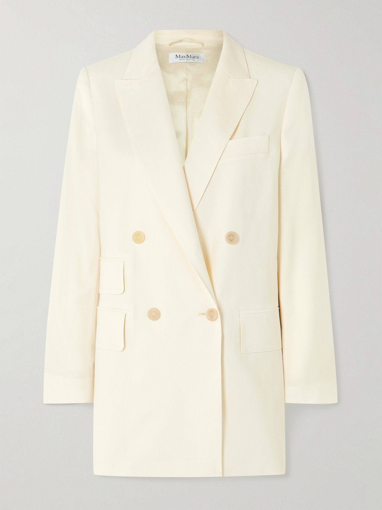 Max Mara Women Elegia Double-breasted Wool Blazer In White