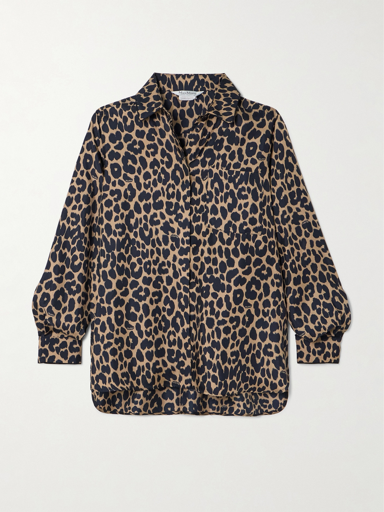 Max Mara Etna Leopard-print Silk Shirt In Neutrals